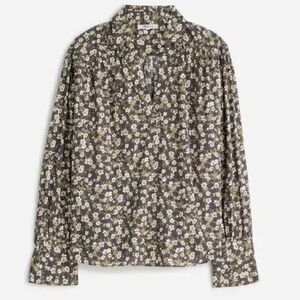 MADEWELL V-NECK LONG SLEEVE BLOUSE